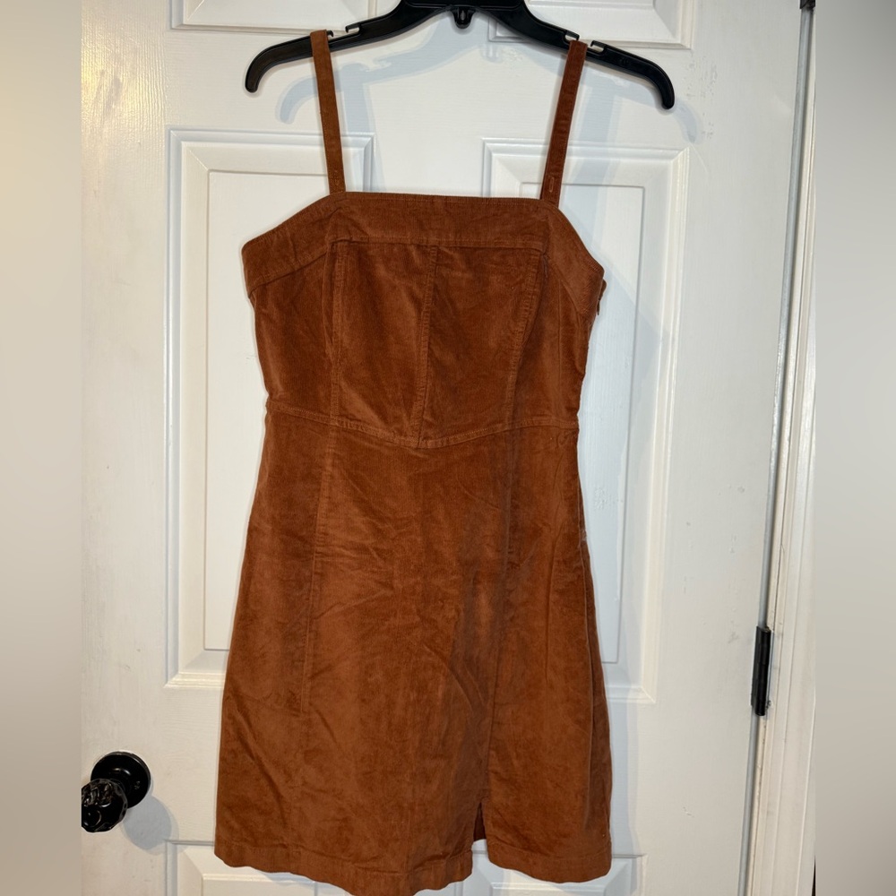 Hollister Rust Brown Suede-Look Mini Dress